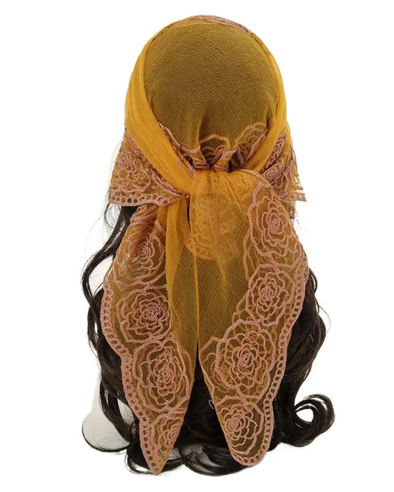 Bloemen Mesh Scallop Design Bandana