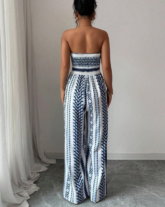 Jumpsuit Geometrisch Bandeau Split Breed Been