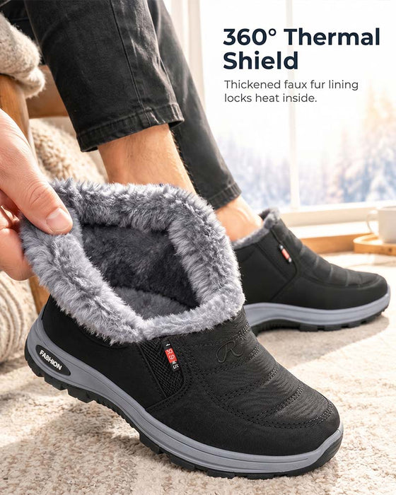 Winterse Dikgevoerde Sneeuwlaarzen, Slip-On Warme Casual Schoenen Voor Dames En Heren