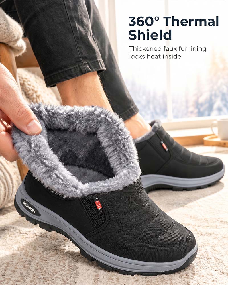 Winterse Dikgevoerde Sneeuwlaarzen, Slip-On Warme Casual Schoenen Voor Dames En Heren