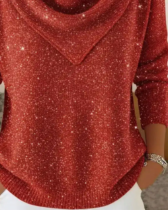 Pullover Mock Hals Casual Lange Mouw