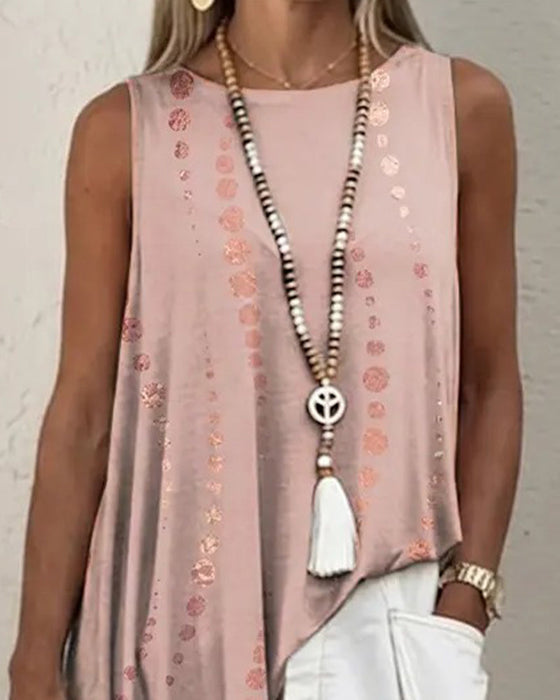 Casual Gestippelde Onregelmatige Blouse
