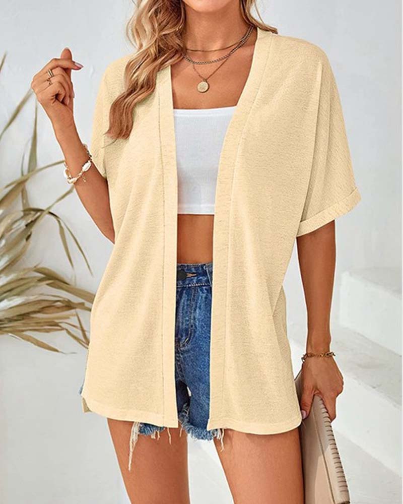 Jas Korte Mouw Casual Effen