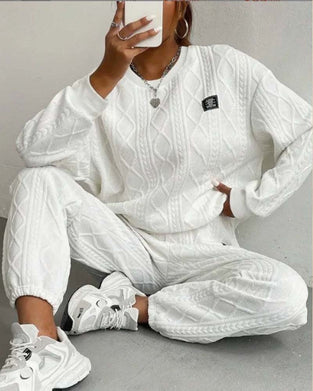 Tweedelig Set Gedraaid Jacquard Casual