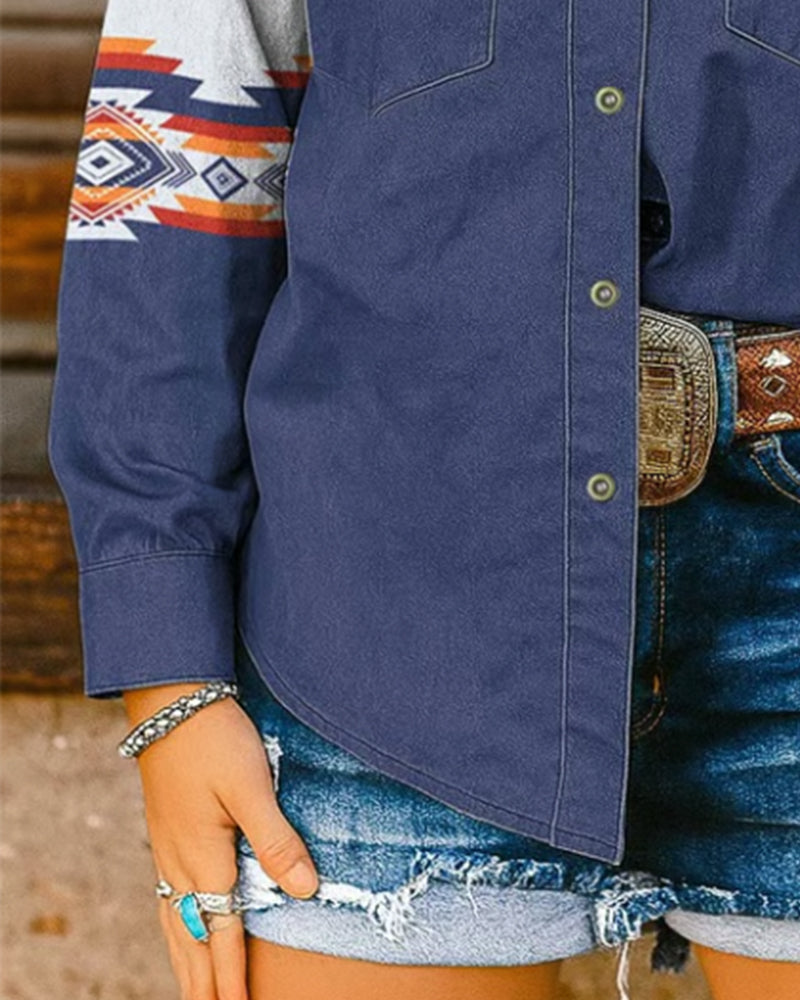 Overhemd casual bedrukt lange mouw