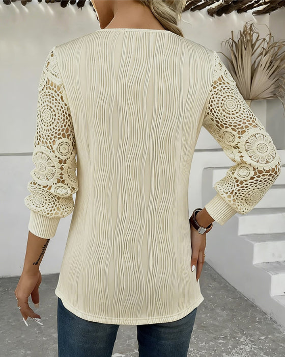 Blouse Lange Mouw Golf Kant
