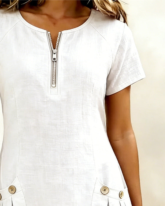 Off-Shoulder 100% Katoen Wijd Pijp