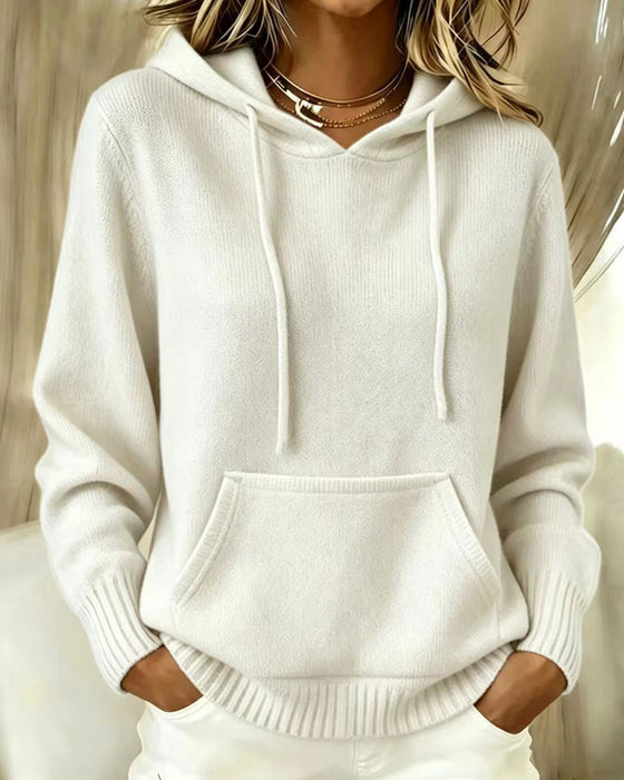 Pullover Effen Kleur Lange Mouwen