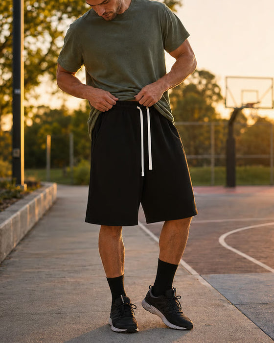 Heren Shorts Effen Kleur Met Trekkoord