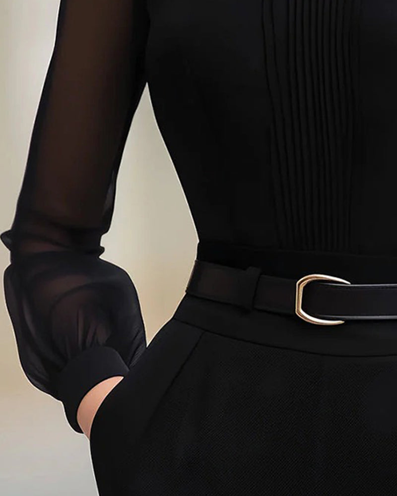 Blouse Elegant Mesh Lange Mouw