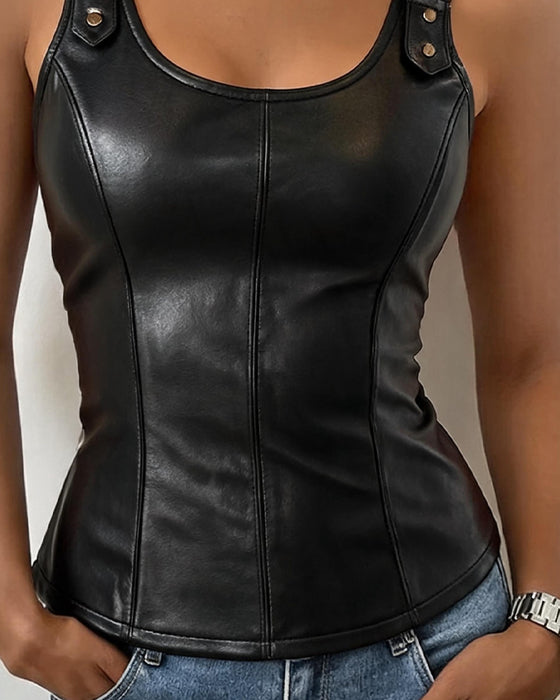 Tank Top U-Hals Camisole Slim Fit