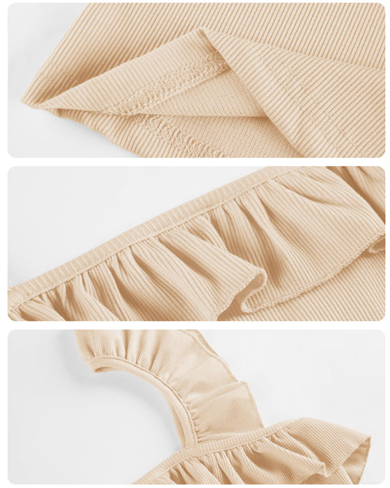 Cami Top Ruffle Rand Geribbeld