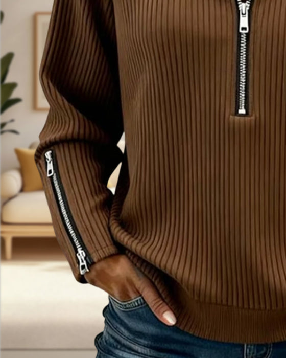 Trui Halfritssluiter Kraag Casual