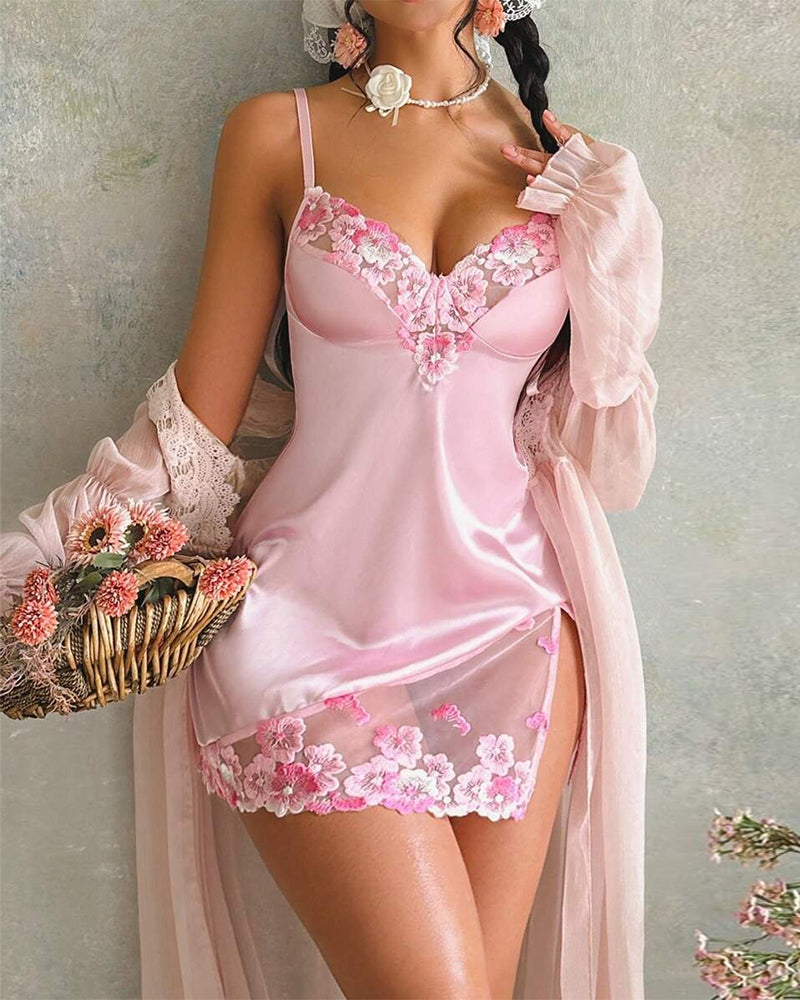 Nachtjapon Geborduurd Rugvrij Camisole