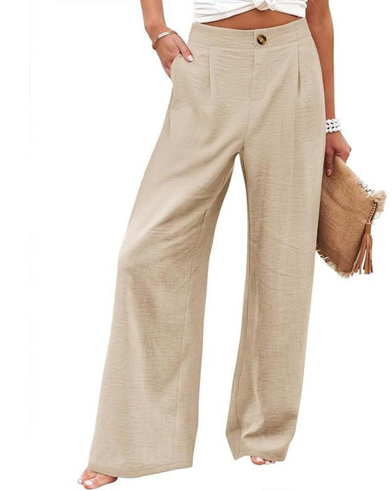 Broek Knoop Elastische Taille Wijd