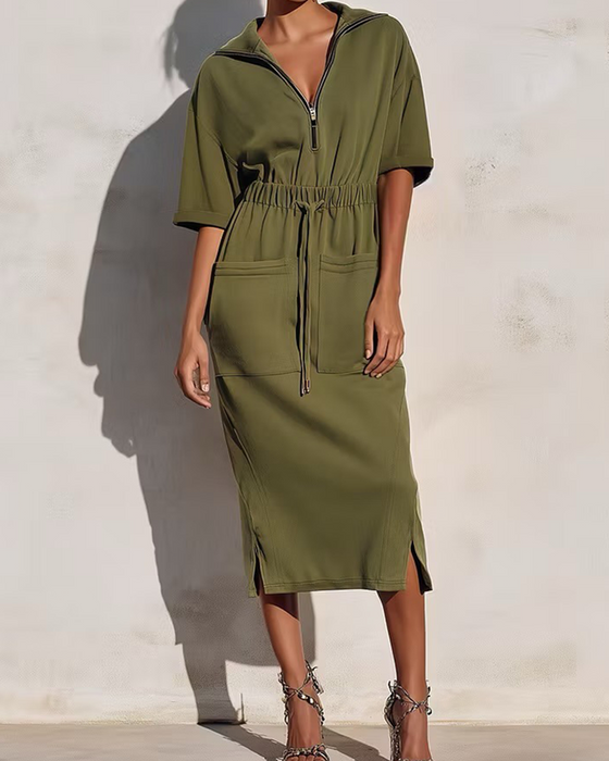 Jurk Rits Slag Taille Zak