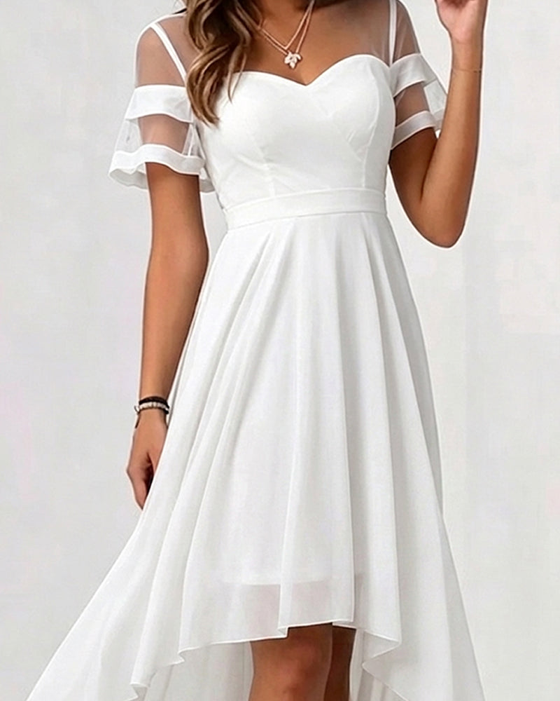 Jurk Mesh Patchwork Onregelmatig