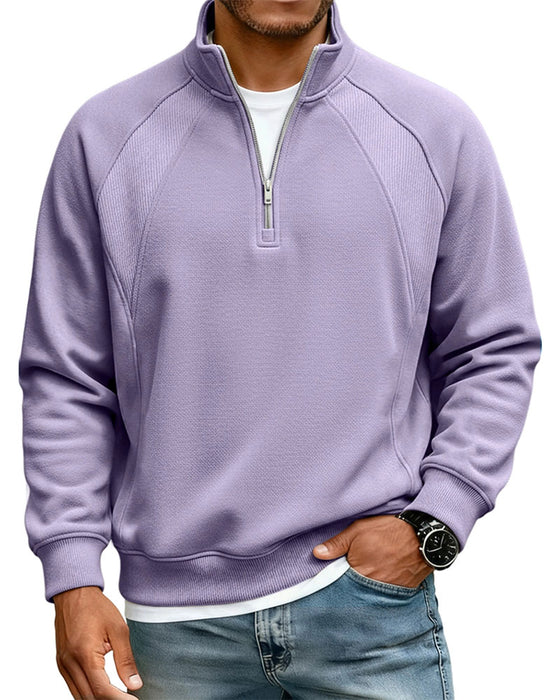 Sweatshirt Half Zip Staande Kraag