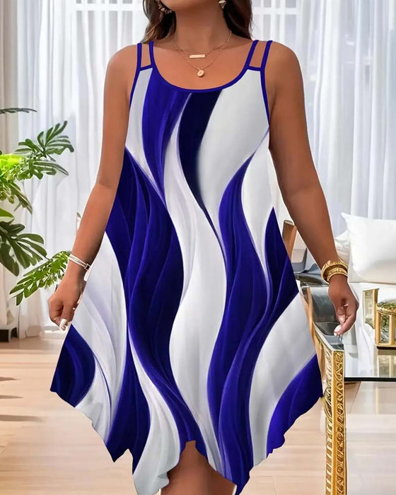 Jurk Kleurblok Golvend Camisole