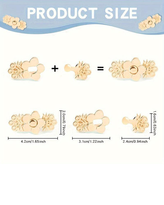 4-Delig Bloemenpatroon Denim Riemverstrakker