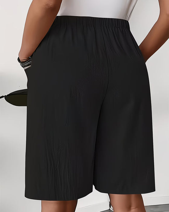 Broek Nep Tweeledig Split Rok Capri Casual