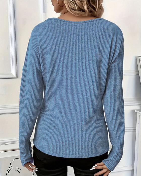 Top Casual Lange Mouw Rits