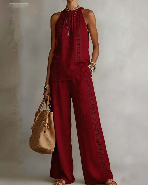Tweedelig Set Hollow Out Halter