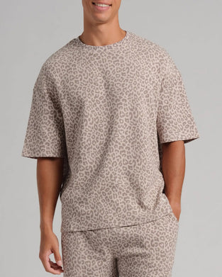 Set Luipaard Print Loose Fit Korte Mouw Shorts