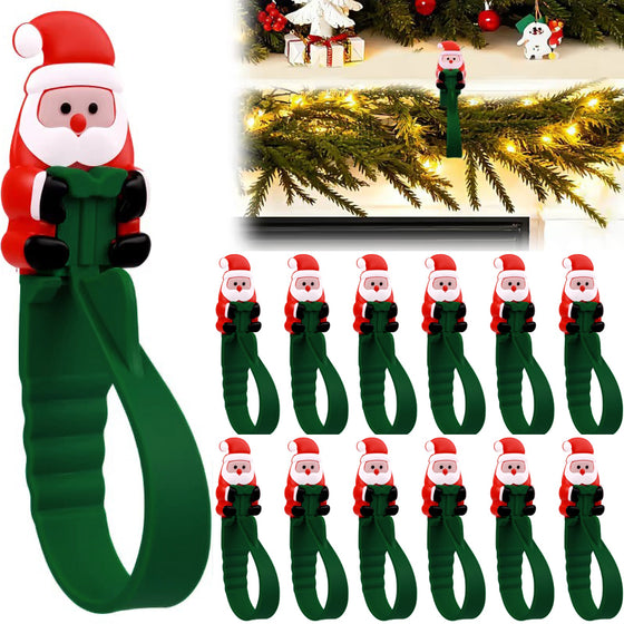 🎄🎅 Kerstman Plakhaakjes (12-Pack) — geen boren, geen spijkers, gewoon pellen, plakken en hangen