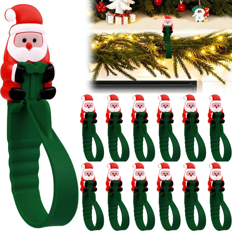 🎄🎅 Kerstman Plakhaakjes (12-Pack) — geen boren, geen spijkers, gewoon pellen, plakken en hangen