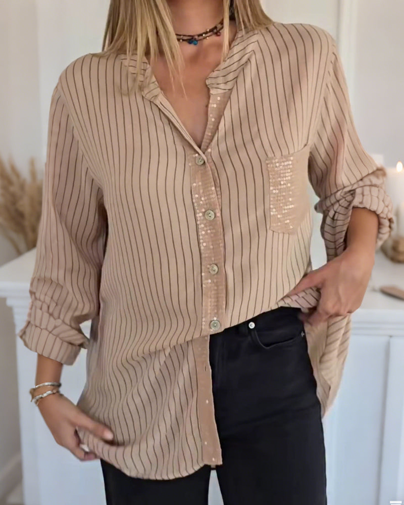 Overhemd Mode Paillet Gestreept