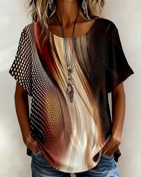 T-Shirt Casual Print Korte Mouwen