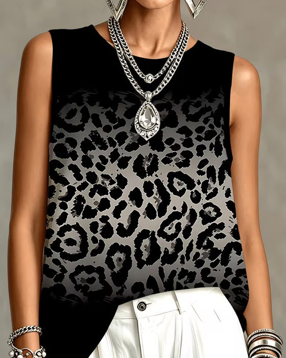 Tank Top Ombre Luipaard Mouwloos