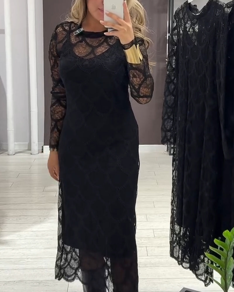 Cover Up & Cami Jurk Set Kant