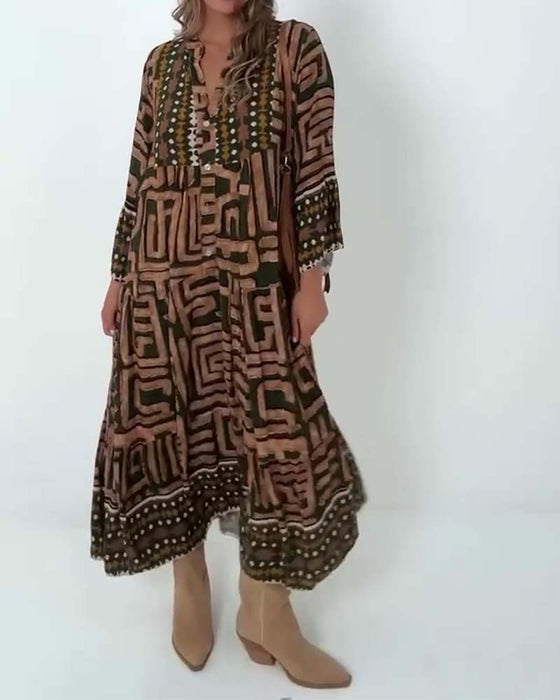 Jurk Etnische Geometrische Print