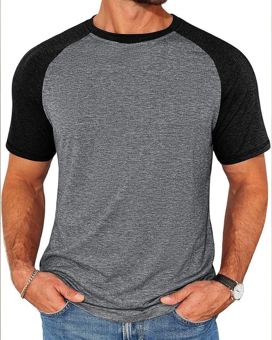 T-Shirt Contrast Ronde Hals Heren Aansluitend