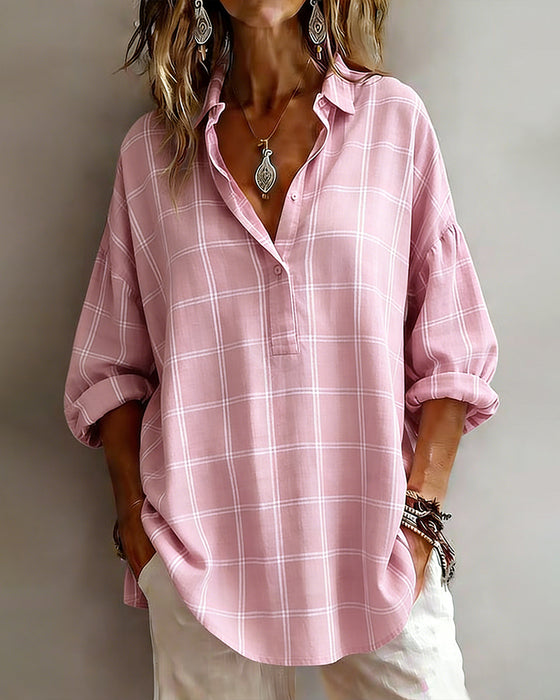 Shirt Revers Ruit Verfijnd