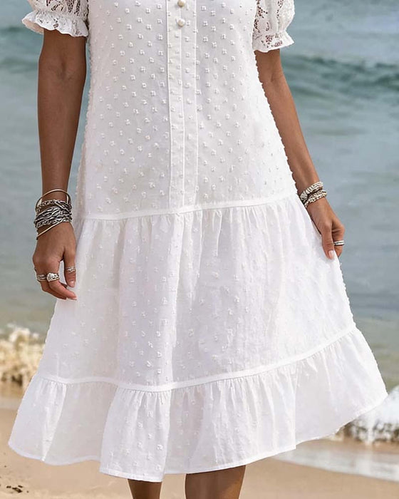 Jurk Pofmouw Kant Resort