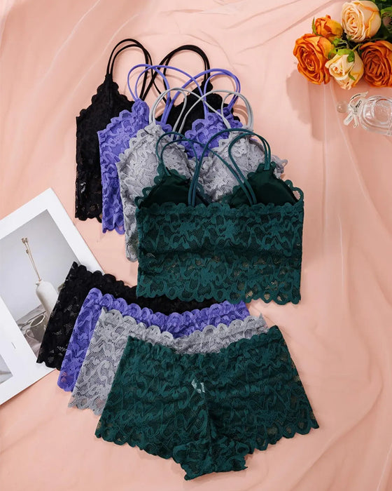 Lingerie Set Kant Uitsnijding Rug