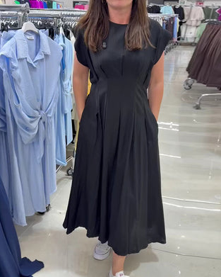Jurk Gerimpeld Flutter Mouw Taille