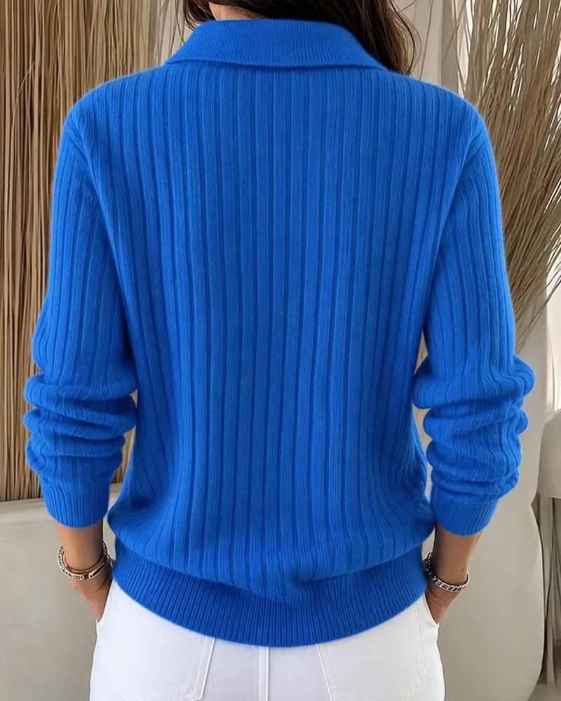 Cardigan Geknoopt Geribd Revers