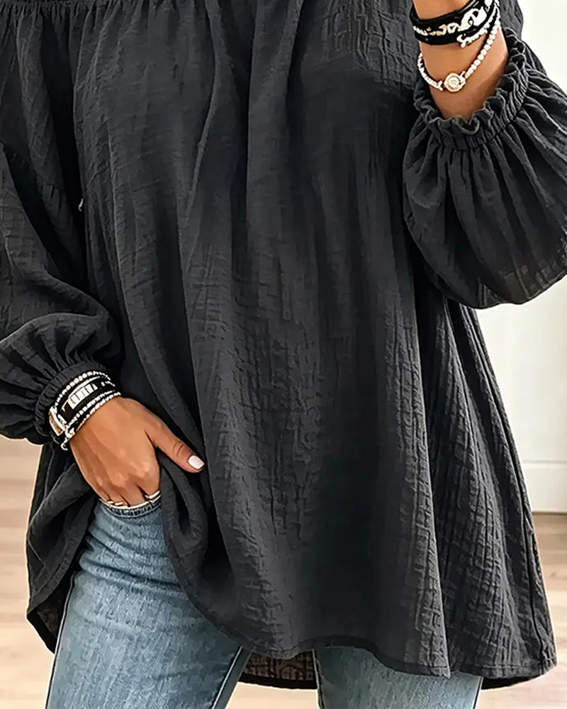 Top Off-Shoulder Los Effen Kleur