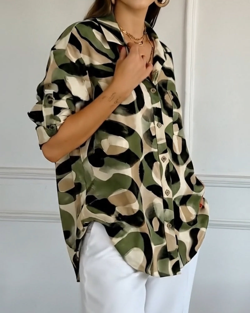 Overhemd Cirkelprint Relaxed-Fit