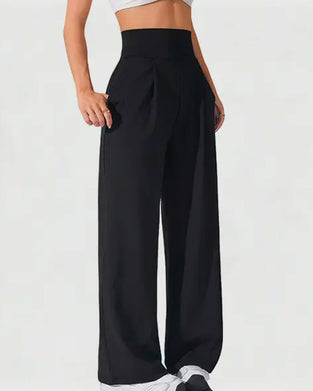 Broek Hoge Taille Zak Effen Wijde Pijp