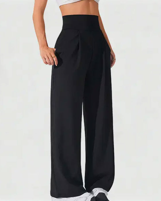 Broek Hoge Taille Zak Effen Wijde Pijp