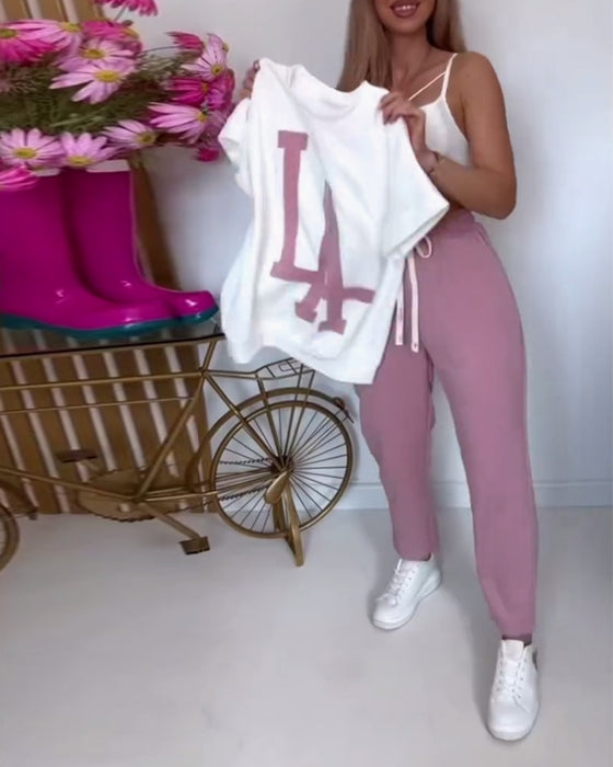 Stel Casual Letter Print Sports in