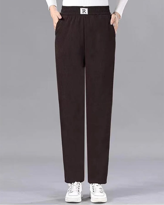 Broek Hoge Taille Fleece-Gevoerd Verdikt Jogger