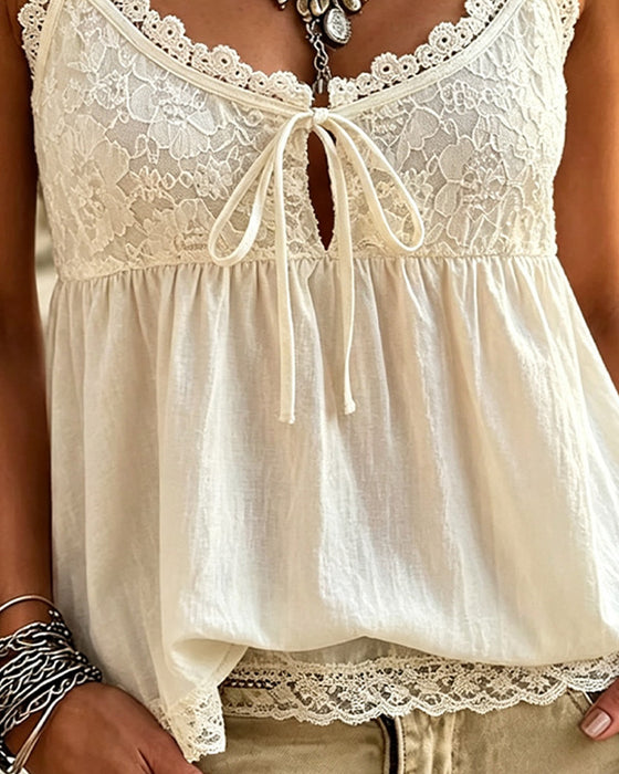 Cami Top Kant Strik Bandjes