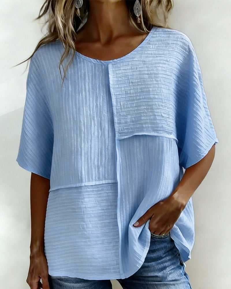 Top Verticaal Gestructureerd Patchwork Los