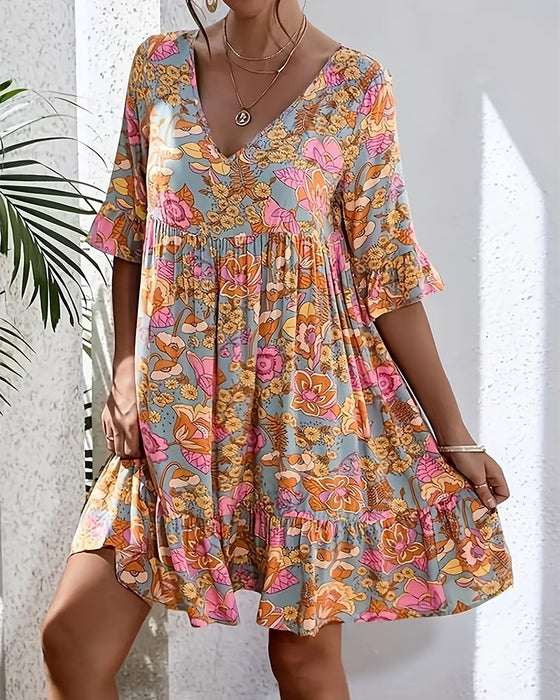 Jurk Bohemian Bloemig
